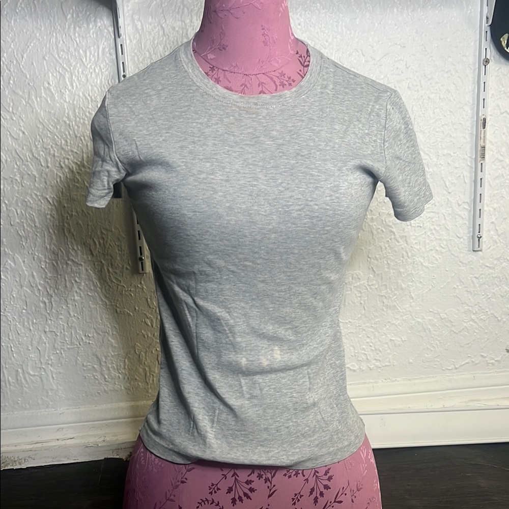 GAP Gray Fitted Short Sleeve T-Shirt